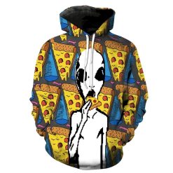 Extraterrestrial Love Pepperoni Pizza Pullover And Zippered Hoodies Custom 3D Graphic Printed 3D Hoodie All Over Print Hoodie For Men For Women - dc0c14ba0ec5