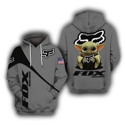 Baby Yoda Holding Fox Racing Pullover And Zip Pered Hoodies Custom 3D Graphic Printed 3D Hoodie All Over Print Hoodie For Men For Women - fa91cba6ca11
