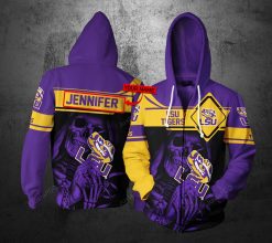 Personalized 3D Hoodie LSU Tigers Custom Name 3D All Over Printed Hoodie - 9fb35c852bd5