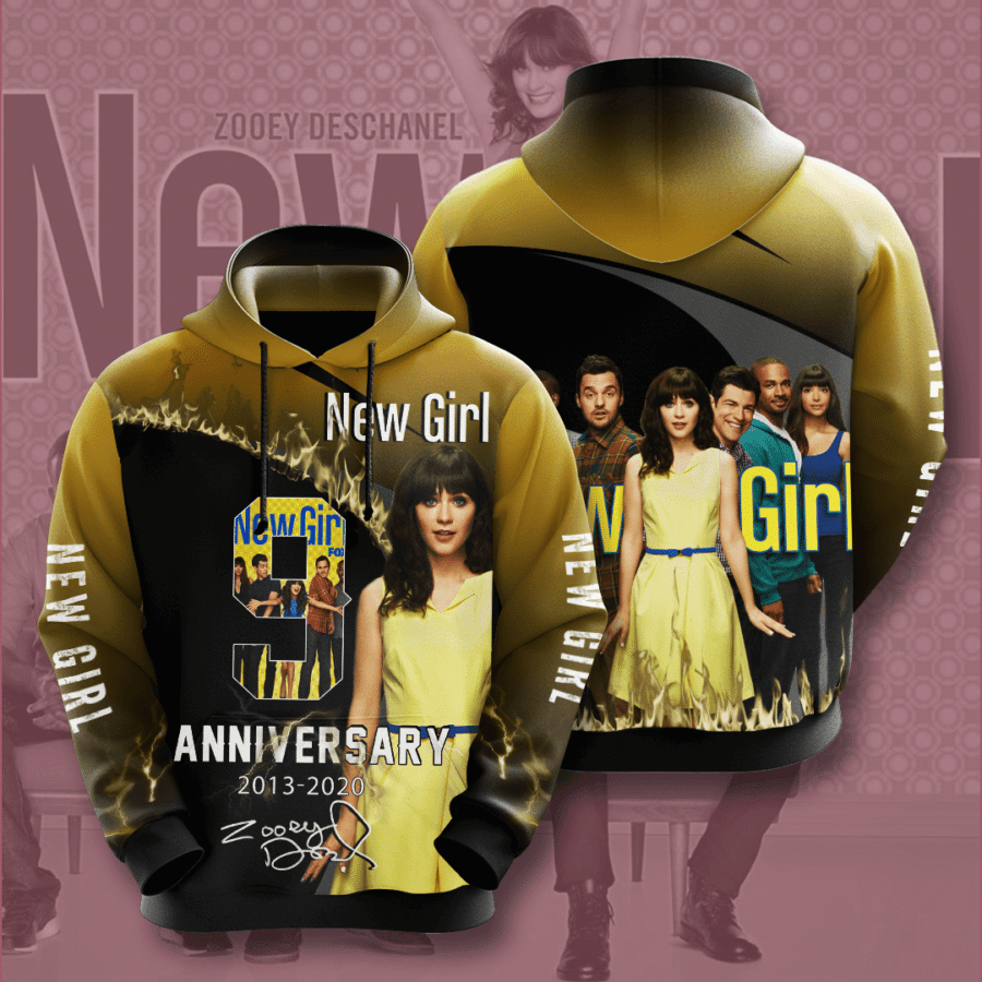 New Girl Movie Character Anniversary 9 Years 3D Hoodie For Men For Women New Girl Movie Character Anniversary 9 Years 3D Hoodie For Men For Women