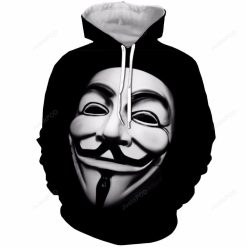 V for Vendetta Mask 3D 3D Hoodie For Men Women All Over 3D Printed Hoodie - b729a8bc58eb