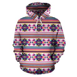Indian Navajo Neon Themed Design Print Pullover 3D Hoodie For Men Women All Over 3D Printed Hoodie - 7e08b2100373