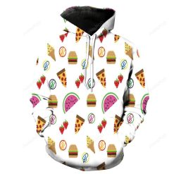 Pizza Ice Cream Watermelon Hamburgers Strawberries 3D Hoodie For Men Women All Over 3D Printed Hoodie - 98c33fe32927