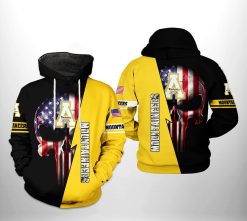 Appalachian State Mountaineers NCAA US Flag Skull 3D Printed Hoodie/Zipper Hoodie - ba671cd7ed97