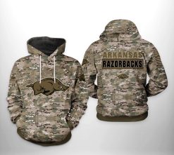 Arkansas Razorbacks NCAA Camo Veteran 3D Printed Hoodie/Zipper Hoodie - 3f734bef7f91