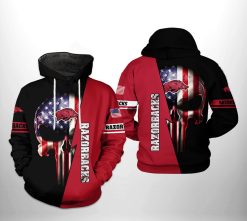 Arkansas Razorbacks NCAA US Flag Skull 3D Printed Hoodie/Zipper Hoodie - 28d9976f7471
