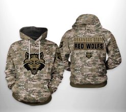 Arkansas State Red Wolfs NCAA Camo Veteran 3D Printed Hoodie/Zipper Hoodie - 9944a7d5cc64