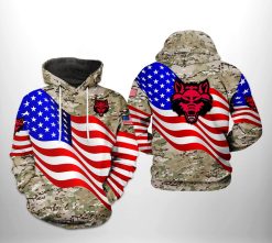 Arkansas State Red Wolfs NCAA US Flag Camo Veteran 3D Printed Hoodie/Zipper Hoodie - 76b20ecf4f02