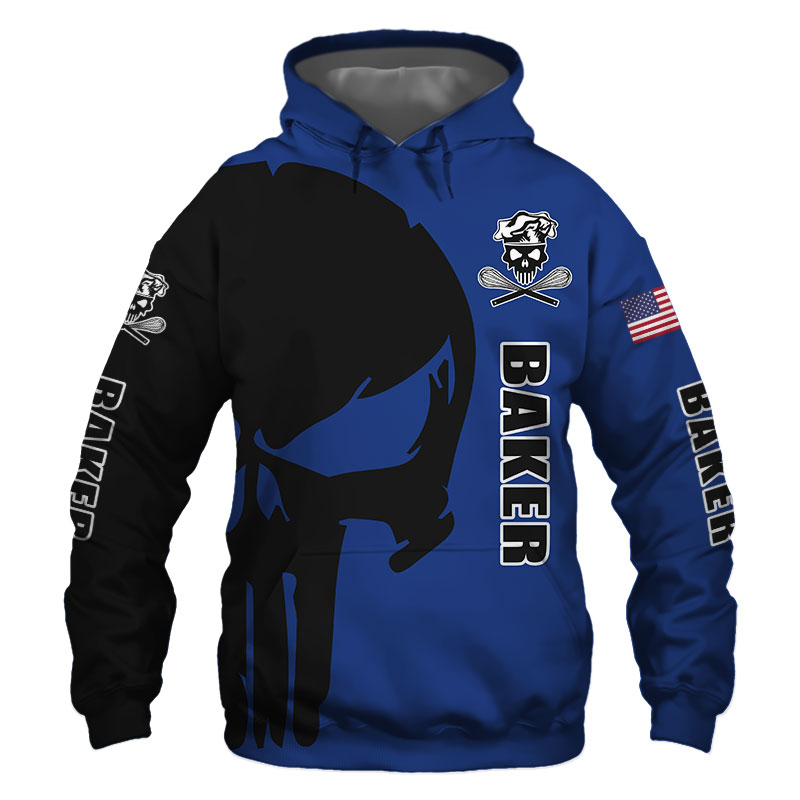 Baker Punisher Skull US Flag Black Blue 3D Printed Hoodie/Zipper Hoodie - 45d16928554e Baker Punisher Skull US Flag Black Blue 3D Printed Hoodie/Zipper Hoodie - 45d16928554e