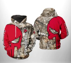Ball State Cardinals NCAA Camo Veteran Hunting 3D Printed Hoodie/Zipper Hoodie - 730f151f7269