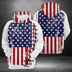 Baseball Usa Flag 3D Printed Hoodie/Zipper Hoodie - 2d901942f2e3