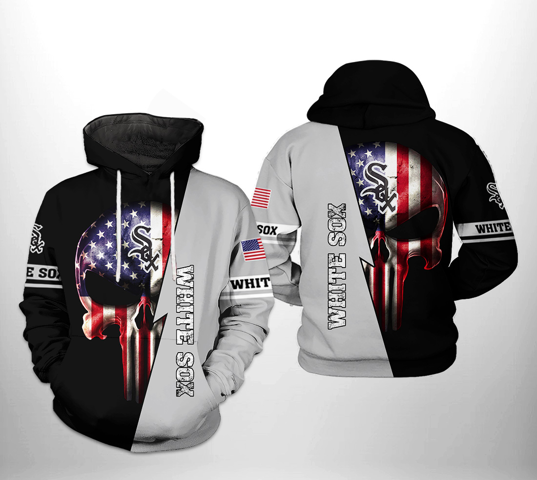 Chicago White Sox MLB US Flag Skull 3D Printed Hoodie/Zipper Hoodie - 99e2b660c1d9 Chicago White Sox MLB US Flag Skull 3D Printed Hoodie/Zipper Hoodie - 99e2b660c1d9