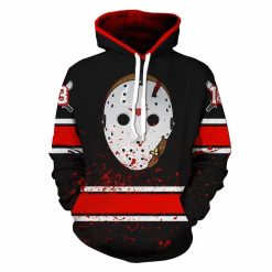 Halloween Friday 13Th Jason Voorhees Stripe 3D Printed Hoodie/Zipper Hoodie - c73e4fcbb95a