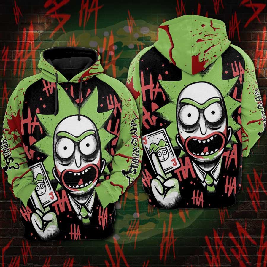 Joker R&M Mashup 3D Printed Hoodie/Zipper Hoodie - be849b30e90c Joker R&M Mashup 3D Printed Hoodie/Zipper Hoodie - be849b30e90c