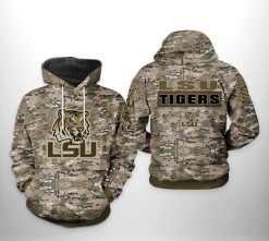 LSU Tigers NCAA Camo Veteran 3D Printed Hoodie/Zipper Hoodie - 776d894033fc