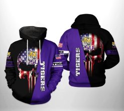 LSU Tigers NCAA US Flag Skull 3D Printed Hoodie/Zipper Hoodie - b6c5ab04f79d