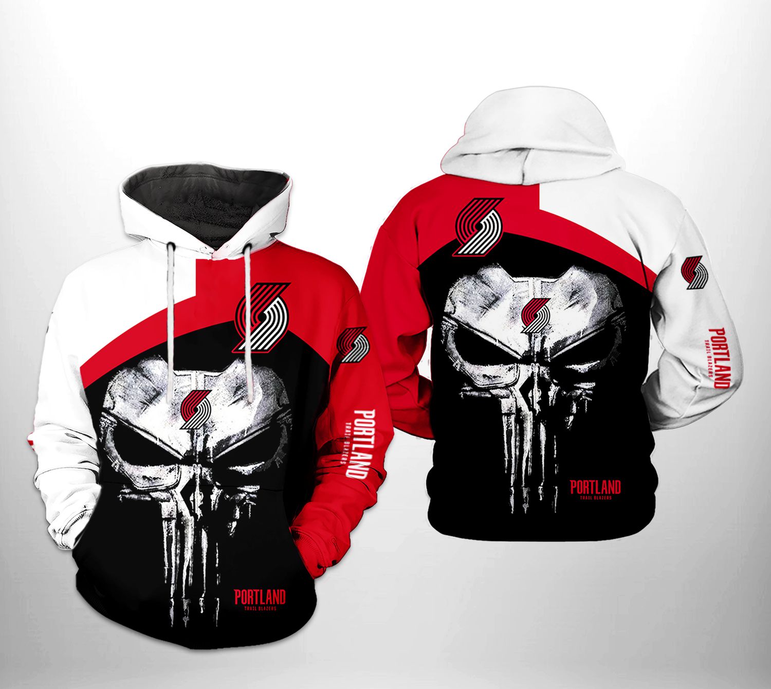 Portland Trailblazers NBA Skull Punisher Team 3D Printed Hoodie/Zipper Hoodie - b75c9ede3336 Portland Trailblazers NBA Skull Punisher Team 3D Printed Hoodie/Zipper Hoodie - b75c9ede3336