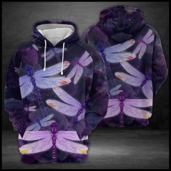 Purple Dragonfly 3D Printed Hoodie/Zipper Hoodie - d261471d1371