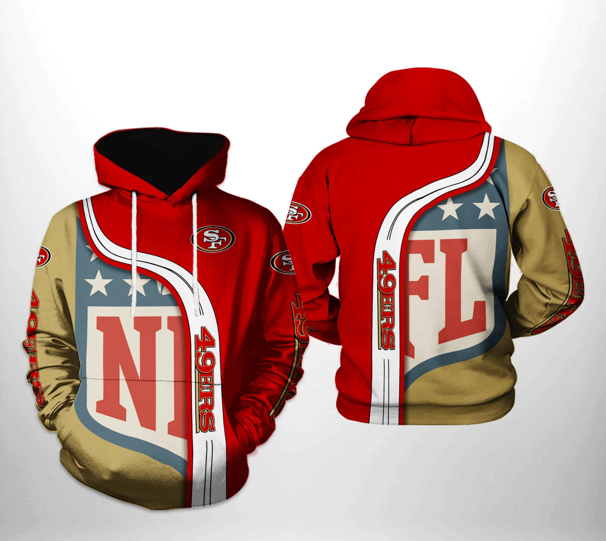 San Francisco 49ers NFL Team 3D Printed Hoodie/Zipper Hoodie - a025cb265cf3 San Francisco 49ers NFL Team 3D Printed Hoodie/Zipper Hoodie - a025cb265cf3