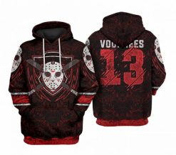 Voorhees 13 Sublimation Red Pattern 3D Printed Hoodie/Zipper Hoodie - 047ade91ee3b