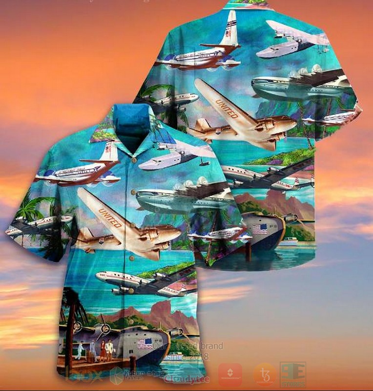 Airplane Ocean Shore Hawaiian Shirt Airplane Ocean Shore Hawaiian Shirt