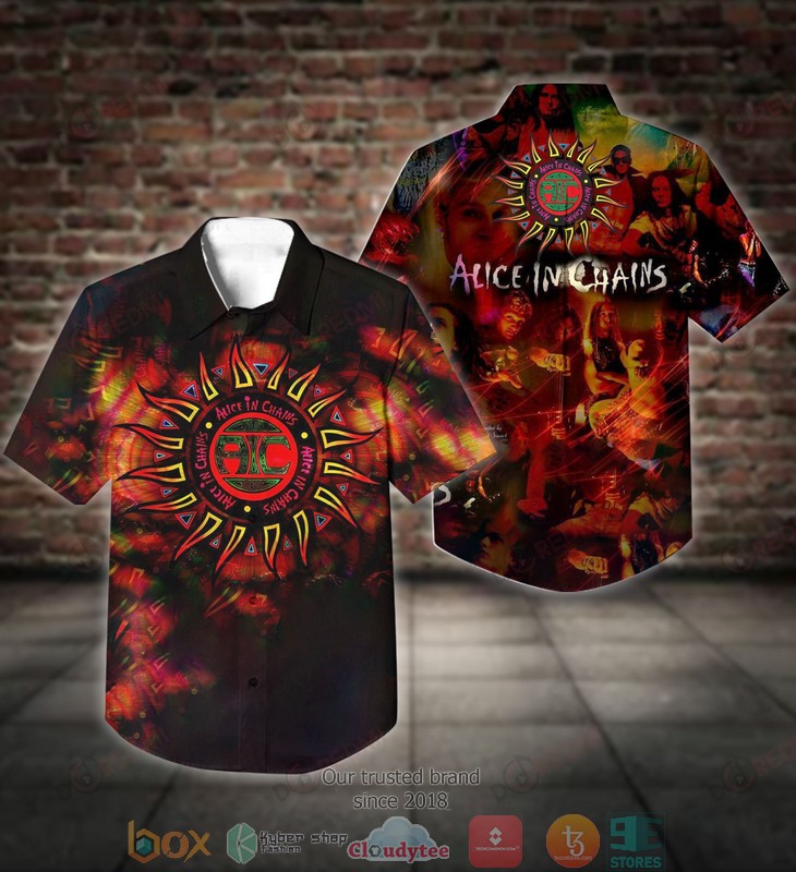 Alice In Chains Short Sleeve Hawaiian Shirt Alice In Chains Short Sleeve Hawaiian Shirt