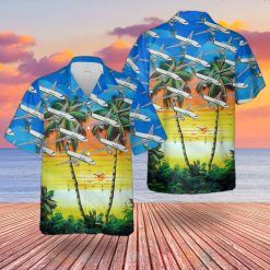 Alitalia Airbus A319 100 Yellow Blue Hawaiian Shirt 2