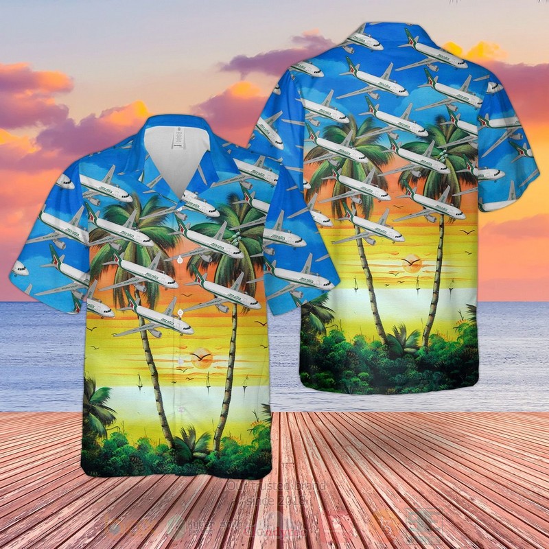 Alitalia Airbus A319 100 Yellow Blue Hawaiian Shirt 2 Alitalia Airbus A319 100 Yellow Blue Hawaiian Shirt 2