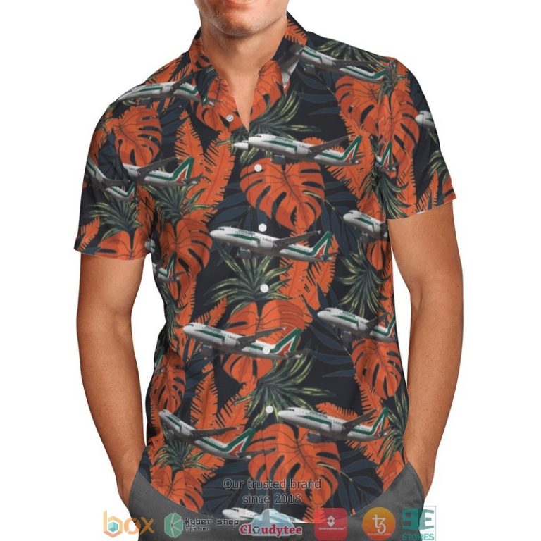 Alitalia-Airbus-A320-200-Short-Sleeve-Hawaiian-Shirt-1