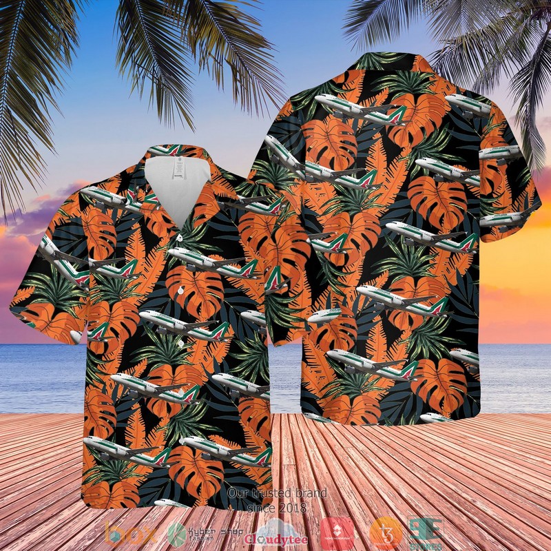 Alitalia Airbus A320 200 Short Sleeve Hawaiian Shirt Alitalia Airbus A320 200 Short Sleeve Hawaiian Shirt