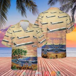Alitalia Sud Aviation Caravelle Beach Short Sleeve Hawaiian Shirt