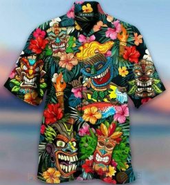 Aloha Tiki Tiki Awesome Short Sleeve Hawaiian Shirt