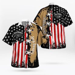 American Flag Jack Daniels Hawaiian Shirt