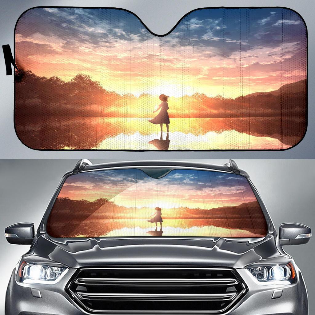 Anime Girl Sunset Anime Car Auto Sun Shade Anime Girl Sunset Anime Car Auto Sun Shade