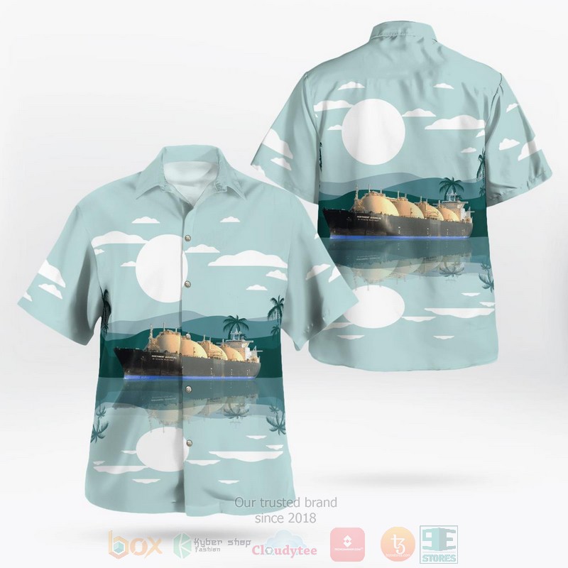 Australia Northwest Sanderling Lng Tanker Blue Hawaiian Shirt Australia Northwest Sanderling Lng Tanker Blue Hawaiian Shirt