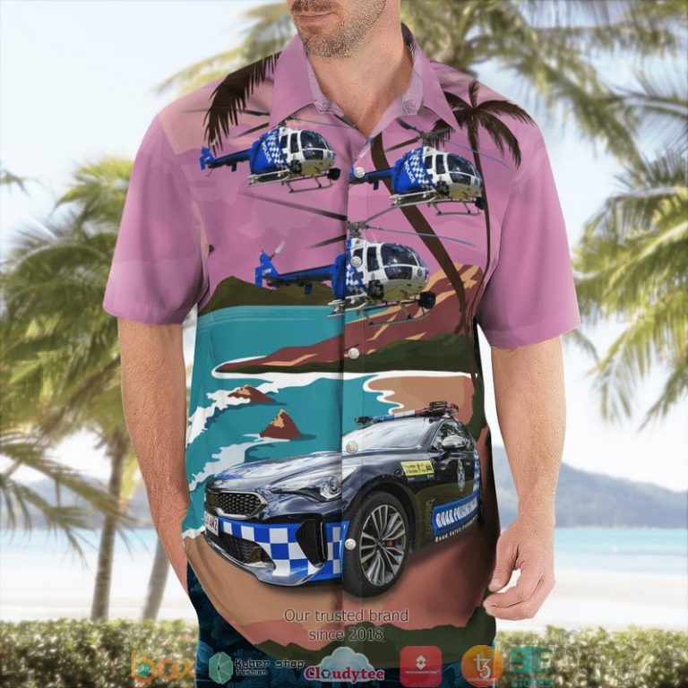 Australia-Queensland-Police-Service-Highway-Patrol-And-Polair-2-Helicopter-3D-Hawaii-Shirt-2