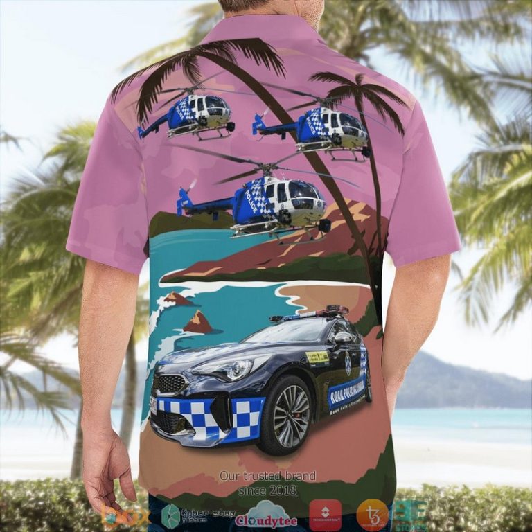 Australia-Queensland-Police-Service-Highway-Patrol-And-Polair-2-Helicopter-3D-Hawaii-Shirt-3