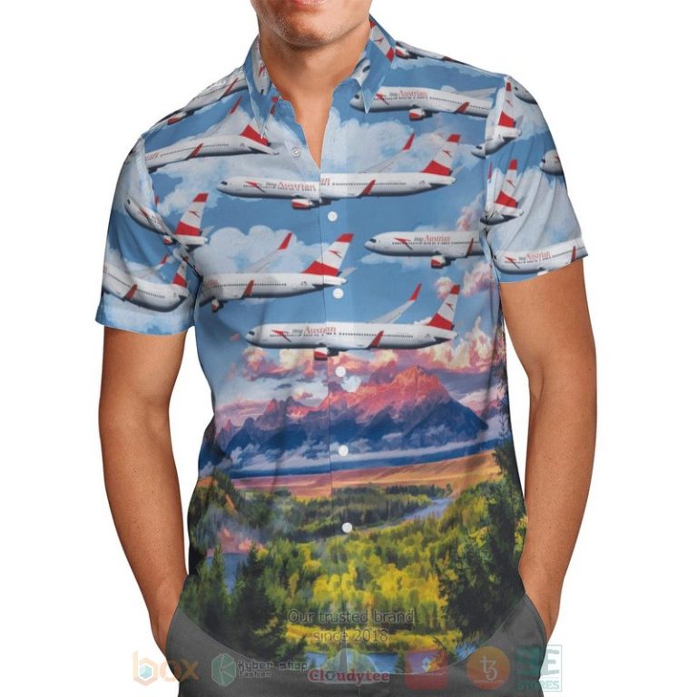 Austrian-Airlines-Boeing-767-31Aer-Blue-Hawaiian-Shirt-1-1