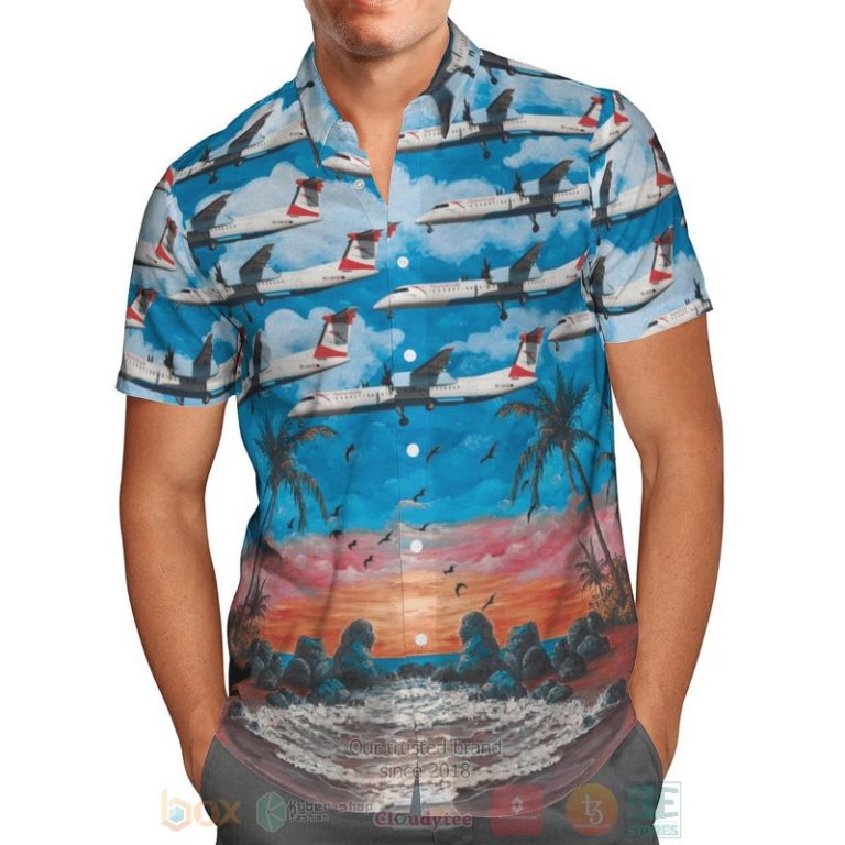 Austrian-Airlines-Bombardier-Dhc-8-402-Q400-Hawaiian-Shirt-1
