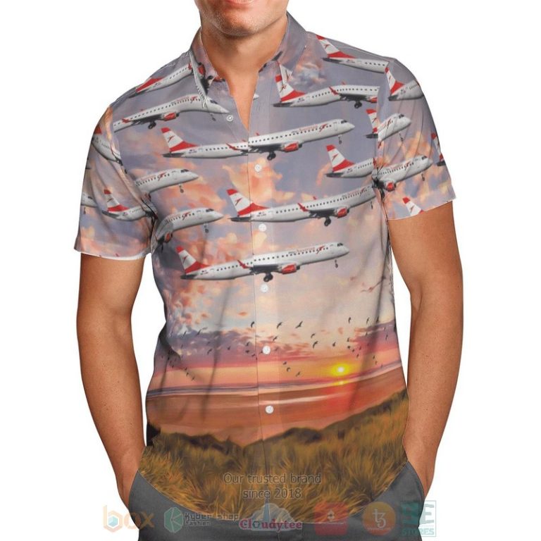 Austrian-Airlines-Embraer-195Lr-Erj-190-200Lr-Hawaiian-Shirt-1-1