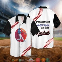 Baseball Never Underestimate The Old Man Who Loves Baseball Short Sleeve Hawaiian Shirt