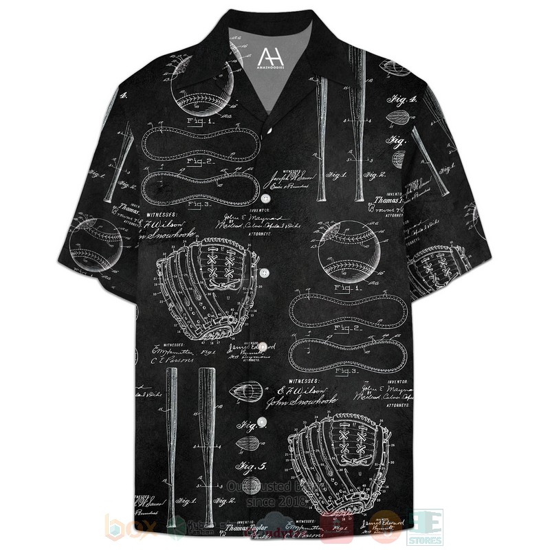 Baseball Patent Hawaiian Shirt Baseball Patent Hawaiian Shirt