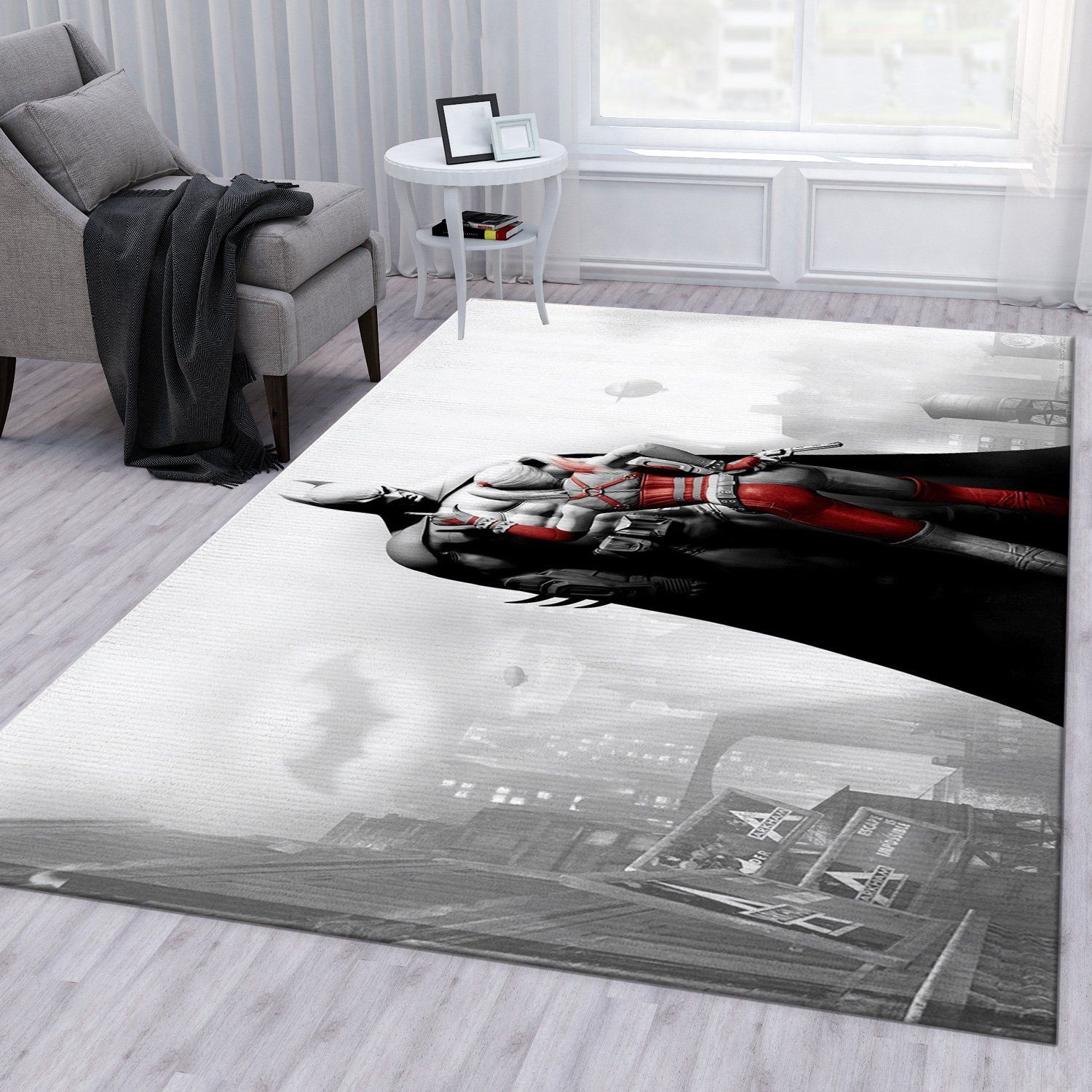 Batman Ft Harley Quinn Movie Area Rug Bedroom Rug US Gift Decor Batman Ft Harley Quinn Movie Area Rug Bedroom Rug US Gift Decor