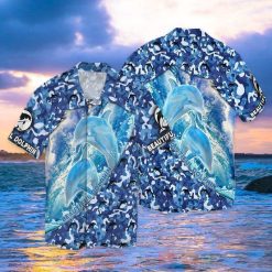 Beautiful Dolphin Short Sleeve Hawaiian Shirt