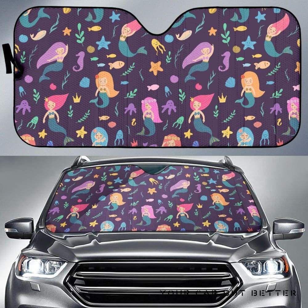 Beautiful Mermaid Fish Jellyfish Algae Other Marine World Car Auto Sun Shade Beautiful Mermaid Fish Jellyfish Algae Other Marine World Car Auto Sun Shade