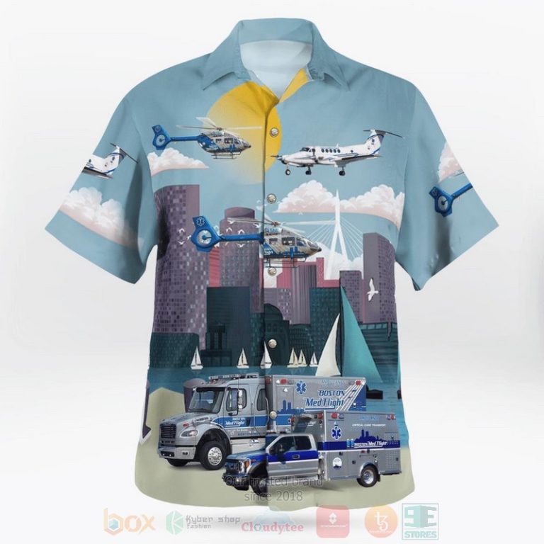 Bedford-Massachusetts-Boston-Medflight-Ambulance-And-Helicoptes-Hawaiian-Shirt-2
