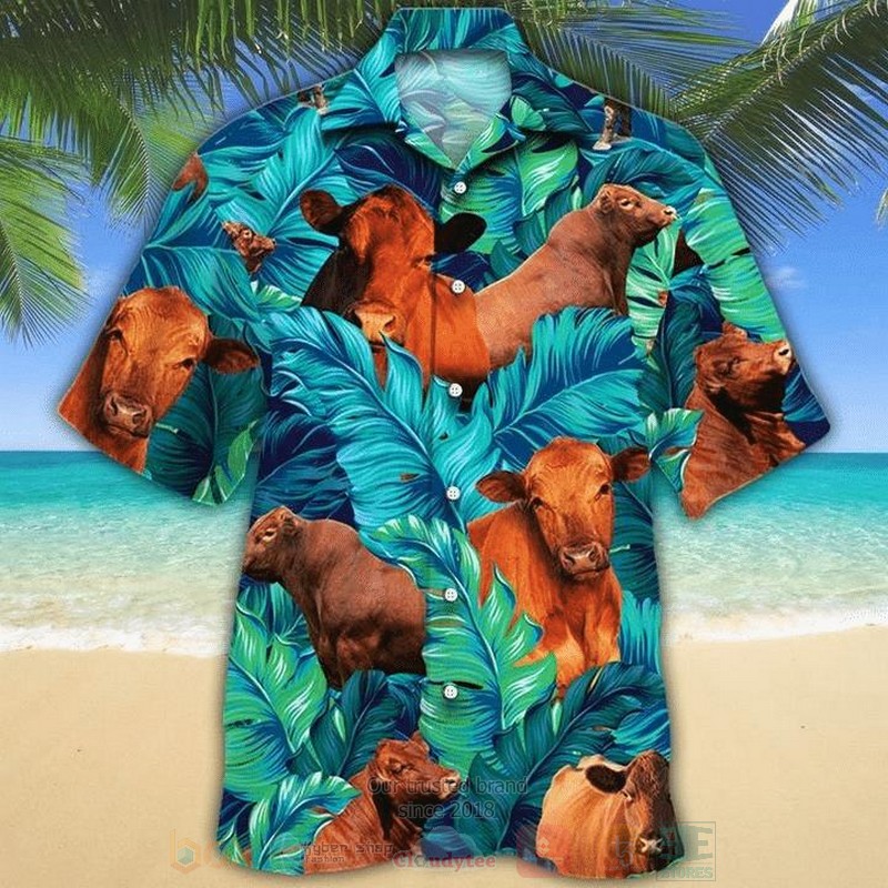 Beefmaster Cattle Short Sleeve Hawaiian Shirt Beefmaster Cattle Short Sleeve Hawaiian Shirt
