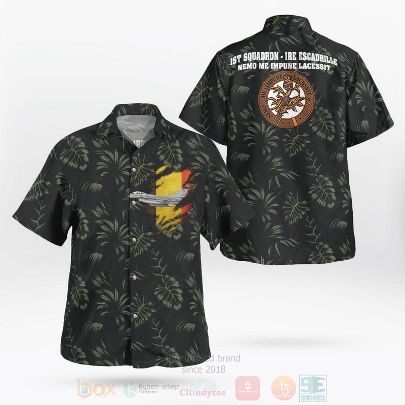 Belgian Air Component 1St Squadron Belgium F 16 Fighting Falcon Hawaiian Shirt Belgian Air Component 1St Squadron Belgium F 16 Fighting Falcon Hawaiian Shirt