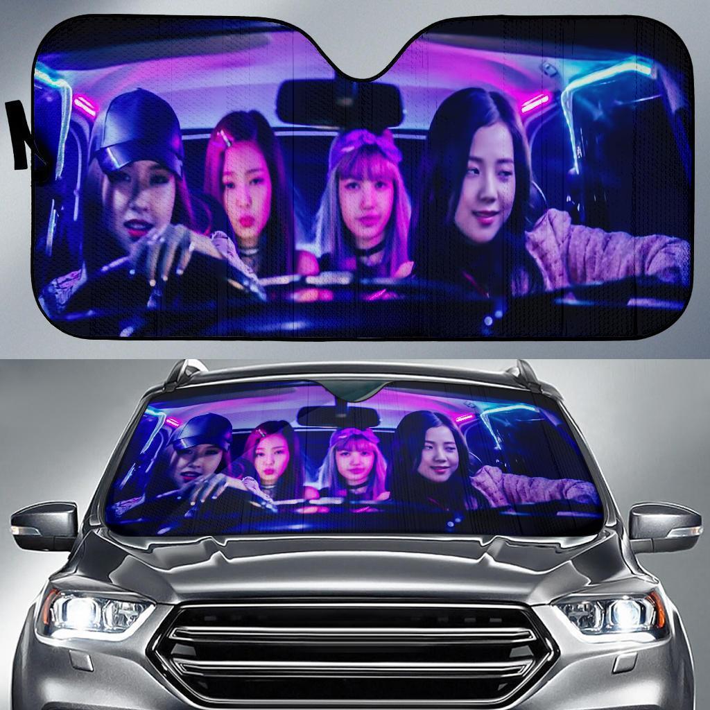 Black Pink Drivings Car Auto Sun Shade Black Pink Drivings Car Auto Sun Shade