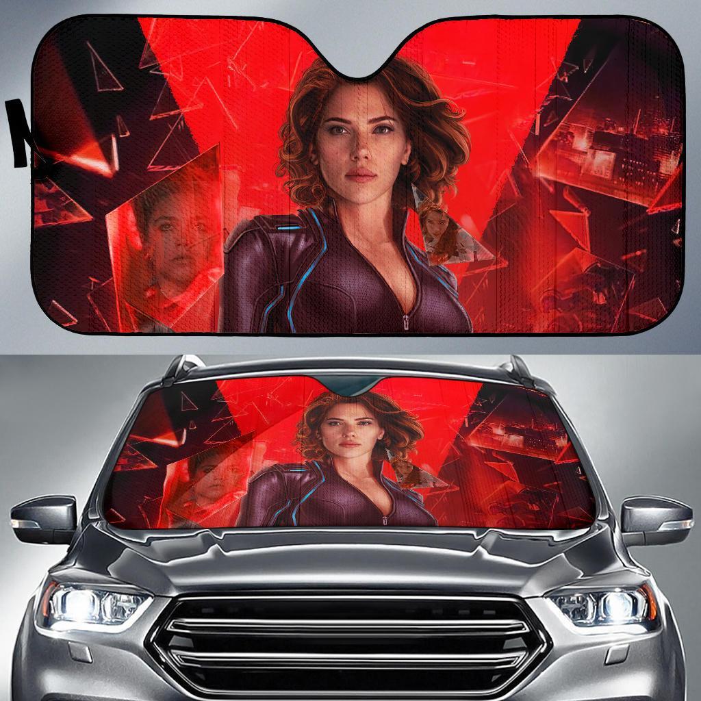 Black Widow Marvel Movie Car Auto Sun Shade Black Widow Marvel Movie Car Auto Sun Shade